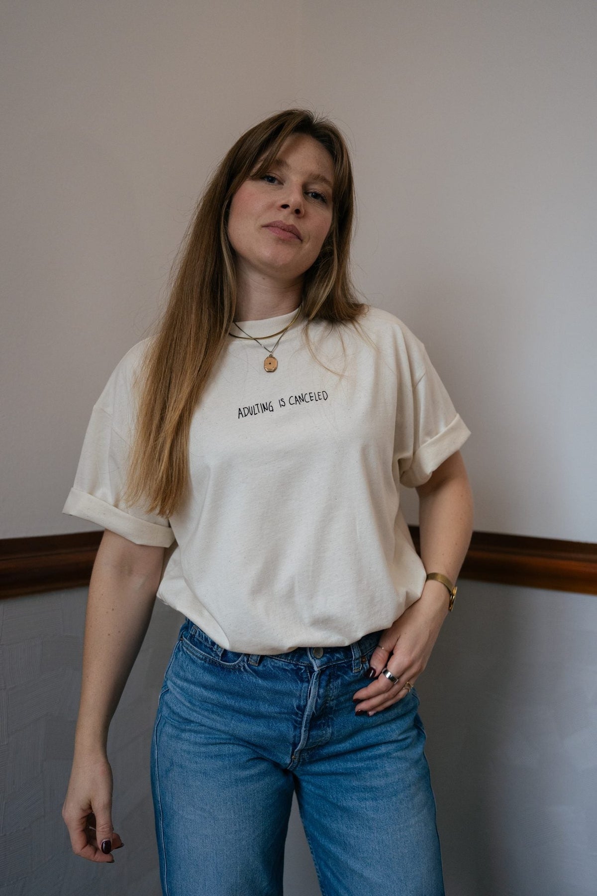 T-Shirt Classic "ADULTING IS CANCELED" - LATE 'N' LAZY -